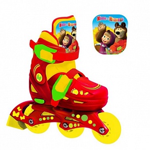 Ролики раздвижные «Маша и Медведь» с набором защиты, размер 26-29 (Next, MASHA AND THE BEAR SET (26-29)sim)